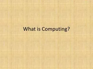 What is Computing?