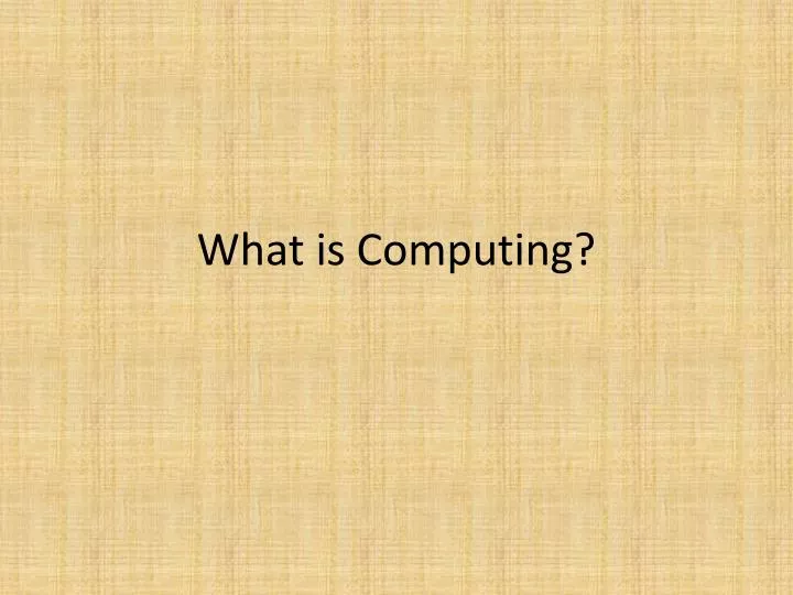what is computing