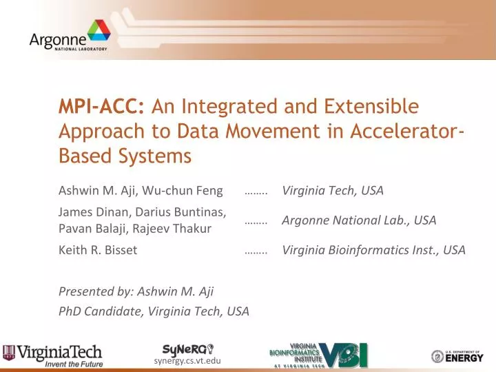 mpi acc an integrated and extensible approach to data movement in accelerator based systems