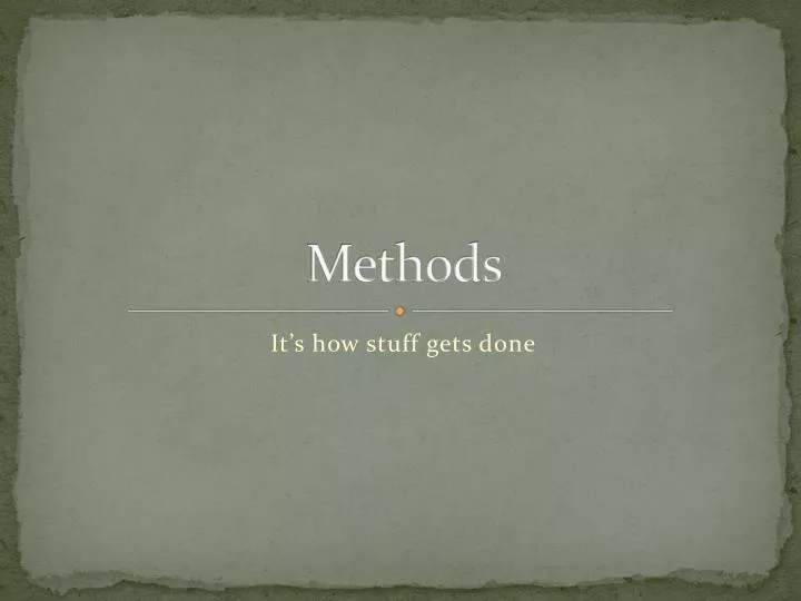 methods