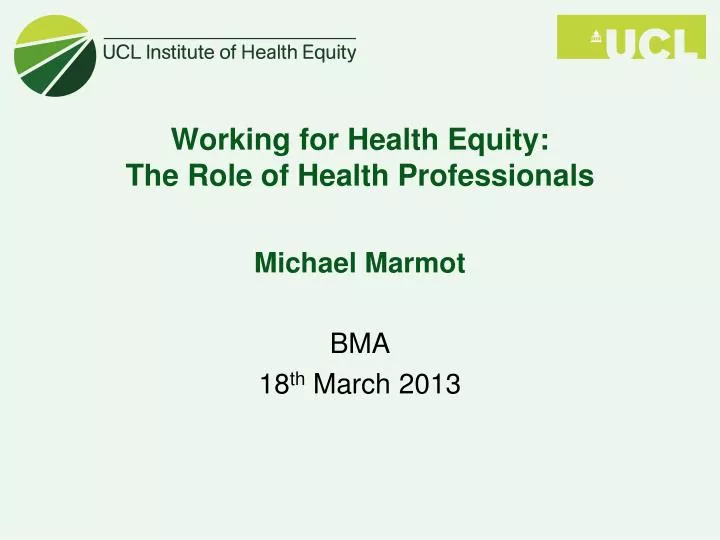 working for health equity the role of health professionals
