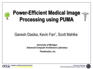 Power-Efficient Medical Image Processing using PUMA