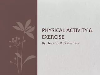 Physical Activity &amp; Exercise