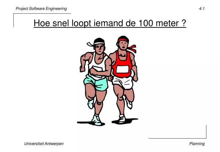 hoe snel loopt iemand de 100 meter