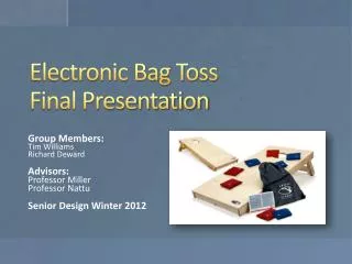 Electronic Bag Toss Final Presentation