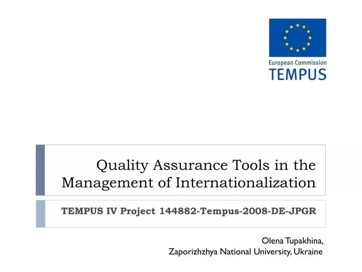 quality assurance tools in the management of internationalization