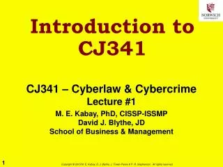 Introduction to CJ341