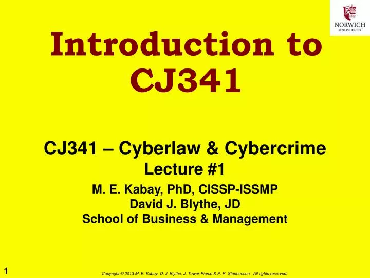 introduction to cj341