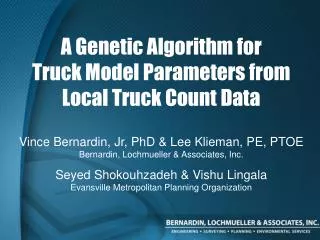 A Genetic Algorithm for Truck Model Parameters from Local Truck Count Data