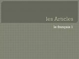 les Articles