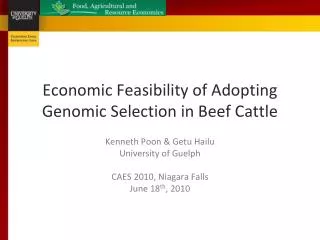 Economic Feasibility of Adopting Genomic Selection in Beef Cattle