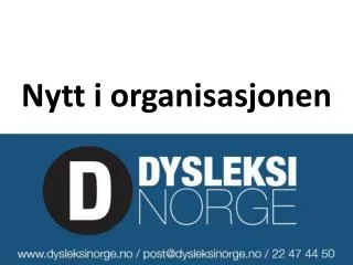 Nytt i organisasjonen