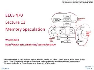 EECS 470 Lecture 13 Memory Speculation Winter 2014 http ://www.eecs.umich.edu/courses/eecs470