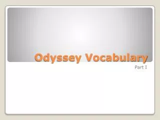 Odyssey Vocabulary