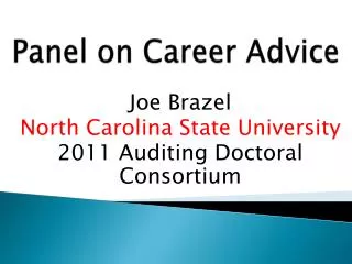 Panel on Career Advice
