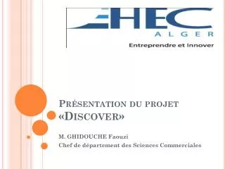 pr sentation du projet discover