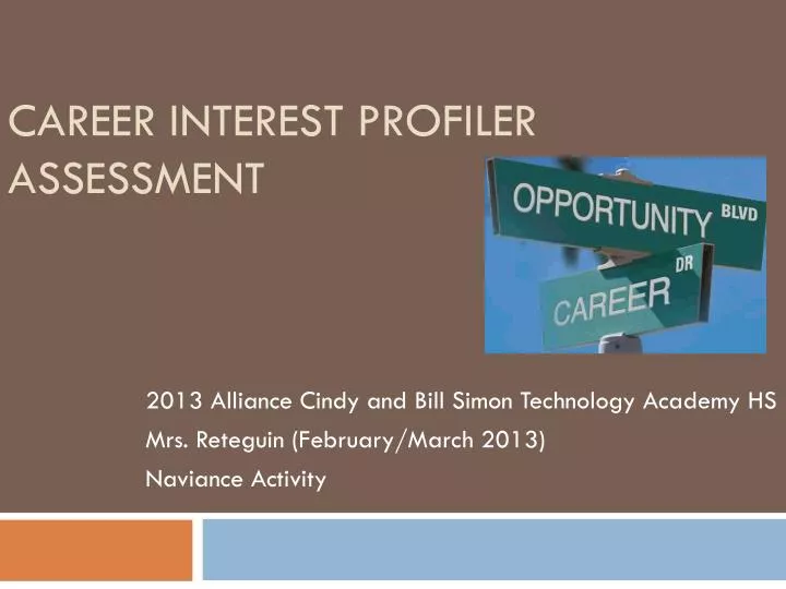 career interest profiler assessment