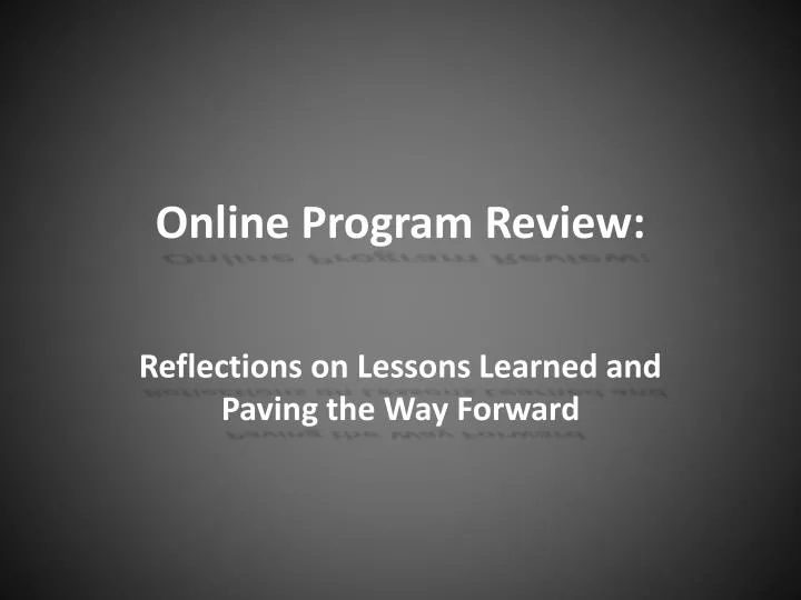online program review