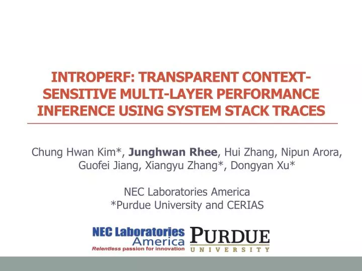 introperf transparent context sensitive multi layer performance inference using system stack traces