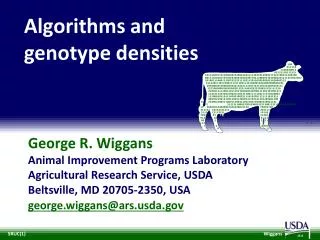 Algorithms and genotype densities