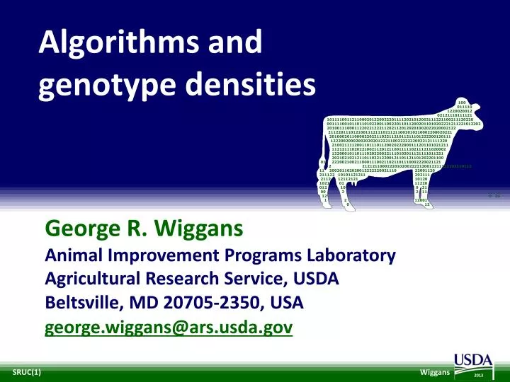 algorithms and genotype densities