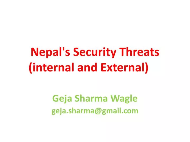 nepal s security threats internal and external