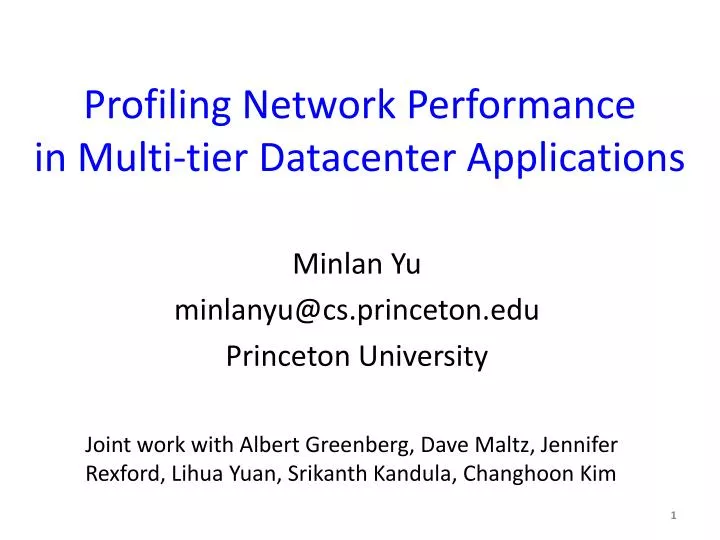profiling network performance in multi tier datacenter applications