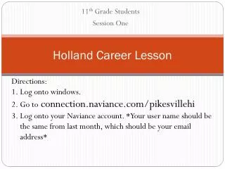 Holland Career Lesson
