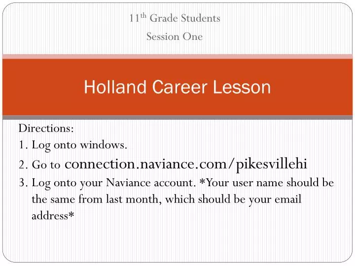 holland career lesson