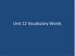 Unit 12 Vocabulary Words
