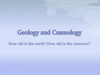 Geology and Cosmology