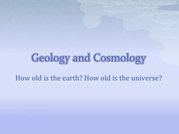 geology and cosmology