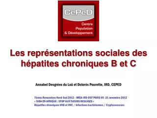 Les représentations sociales des hépatites chroniques B et C