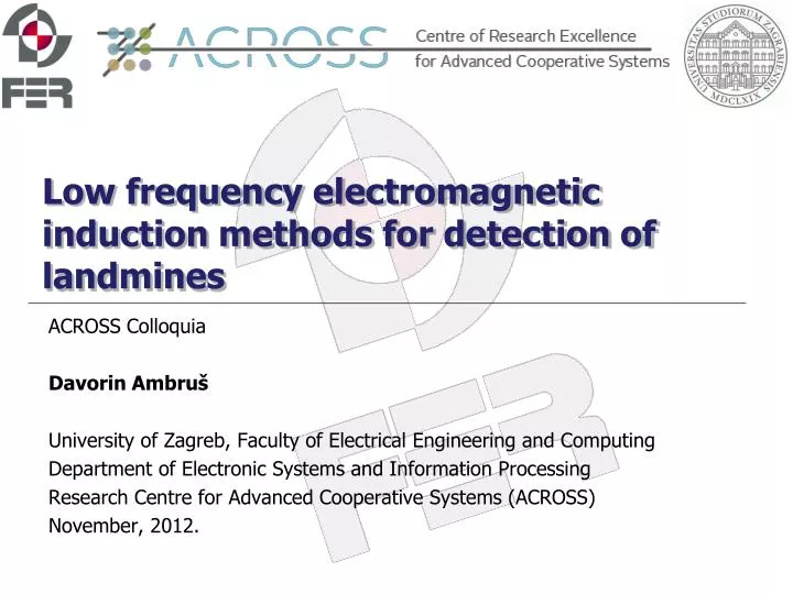 low frequency electromagnetic induction methods for detection of landmines