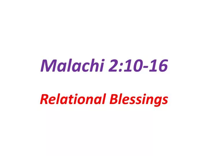 malachi 2 10 16