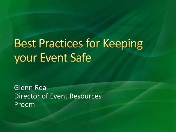 best practices for keeping your event safe
