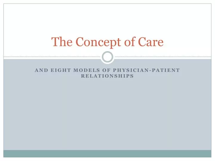 the concept of care