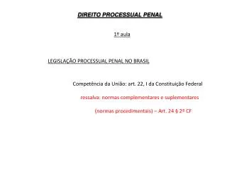 DIREITO PROCESSUAL PENAL