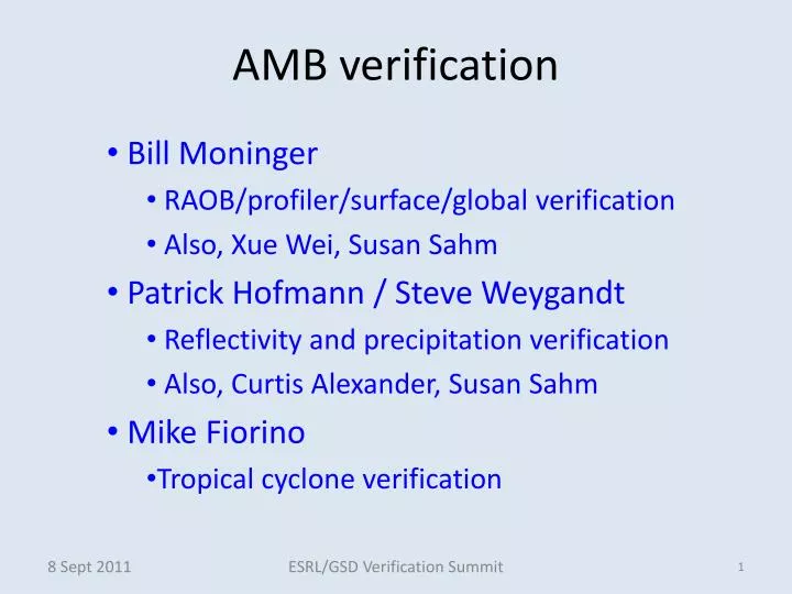 amb verification