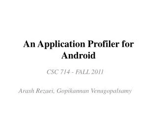 An Application Profiler for Android