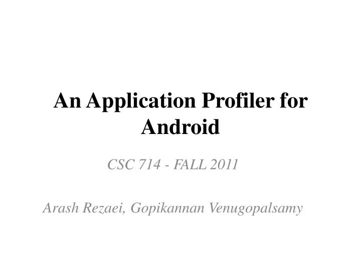 an application profiler for android