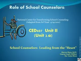 Role of School Counselors: