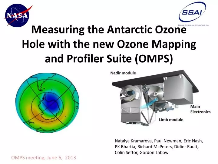 measuring the antarctic ozone hole with the new ozone mapping and profiler suite omps