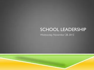 School Leadership