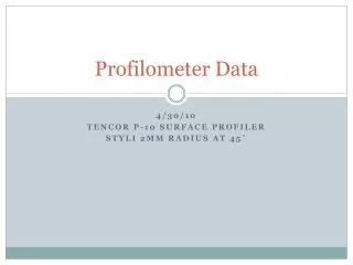 Profilometer Data
