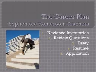 The Career Plan Sophomore Homeroom Teachers