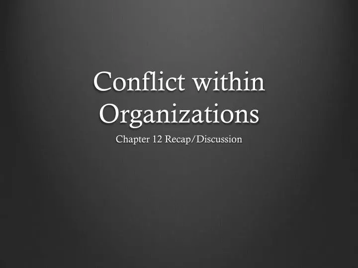 conflict within organizations