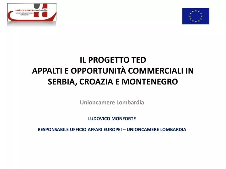 il progetto ted appalti e opportunit commerciali in serbia croazia e montenegro
