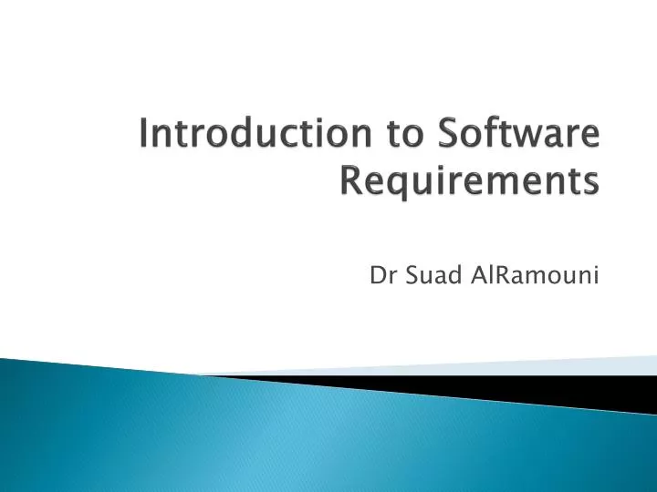 introduction to software requirements