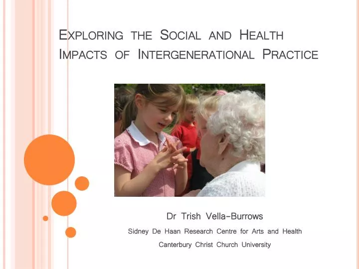 exploring the social and health impacts of intergenerational practice